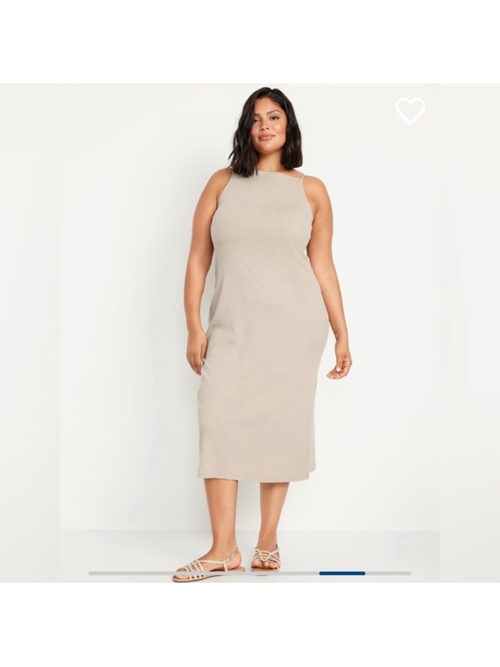 Old Navy Sleeveless Midi Dress in Taupe Beige